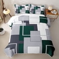 thumbnail image 2 of Homewish Minimalist Modern Block Twin Quilt Set,Classic Abstract Geometric Twin Coverlet Set,Green,2pcs, 2 of 7
