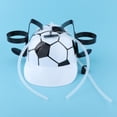 thumbnail image 1 of Casco para beber con soporte para lata de paja sombrero soporte para bebida Guzzler Fútbol negro, 1 of 8