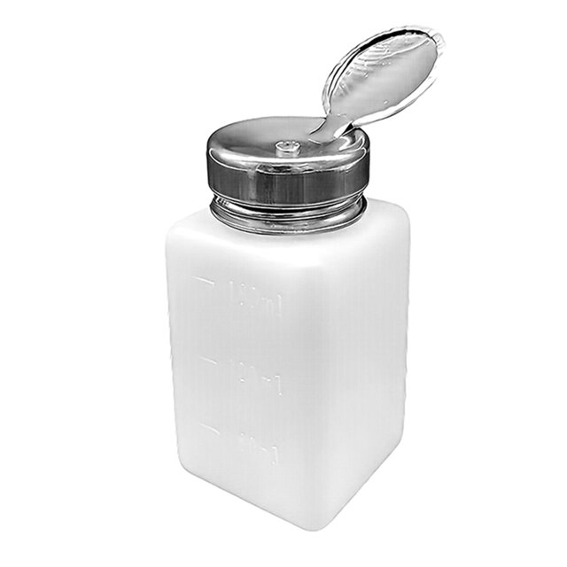 lionlar Distributeur d'Alcool Push Down Récipient Cosmétique pour Dissolvant de Vernis à Ongles Blanc 180 ml