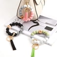 thumbnail image 2 of Litake 3Pcs Silicone Key Ring Bracelet for Women, Beaded Wristlet Keychain Bracelet with Pu Leather Tassel, Portable Beaded Car Home Keys Ring Holder, 2 of 6