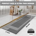 thumbnail image 3 of QiCaiJia Non Slip Bathroom Rugs, Absorbent Quick Dry Thin Bath Mat With Rubber Backing For Bathroom Floor Fit Under Door 17"x59" Light Gray, 3 of 9