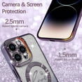 thumbnail image 2 of Case  for iPhone 14 Pro Max Glitter Case Luxury Plating Love Heart Compatible with MagSafe Clear Case with Camera Protector Protection Shockproof Cover for Women Girls-Purple, 2 of 12