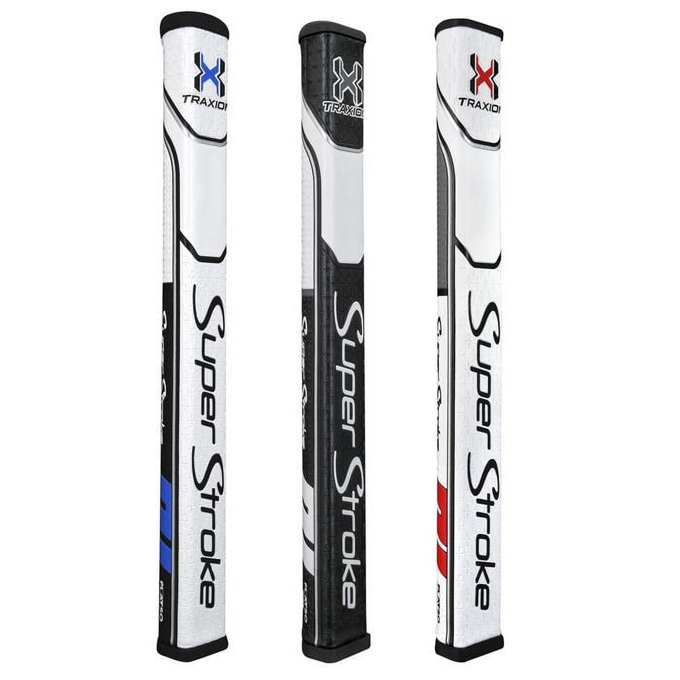 SuperStroke Traxion Flatso Golf Putter Grip, Gray/White Flatso 1.0 (070414)