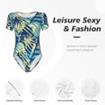 thumbnail image 6 of Rateoe Hawaiian Style Printed Women Rash Guard Short Sleeve,Tummy control Swimsuit Surfing Swimsuit Bathing Suit Short-sleeved Onesie UPF 50+, 6 of 6