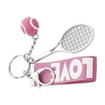 thumbnail image 2 of Llavero creativo de raqueta de tenis, mini pelota de tenis 3D, colgante, raqueta bonita Rosado, 2 of 9