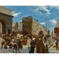 thumbnail image 2 of Manfred Lindemann-Frommel 24x20 Gold Ornate Framed and Double Matted Museum Art Print Titled - The Porte Saint Martin (1891), 2 of 4