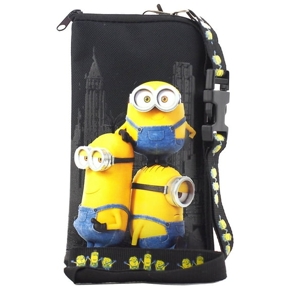 Minions Black Lanyard With Cellphone Purse/Wallet