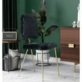 thumbnail image 2 of Limari Home Candace 17" Faux Fur Fabric/Metal Dining Chairs in Black (Set of 2), 2 of 8