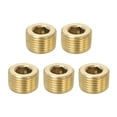 thumbnail image 1 of Uxcell 1/2 pulgada Tapón de Tubo Masculino NPT Socket de Rosca Hexagonal Interno de Latón Sólido 5 Paquete, 1 of 7