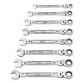 thumbnail image 2 of Milwaukee Tool 7pc Metric Flex Head Ratcheting Combination Wrench, 2 of 7
