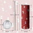 thumbnail image 5 of Christmas Tumbler 20 oz Travel Snowman Coffee Mug Snowman Mug Stainless Steel Insulated Skinny Tumblers with Lid and Straw Christmas Gifts for Women, 5 of 6