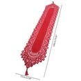 thumbnail image 3 of 1 Pcs Red Lace Table Runner Vintage Hand Knitted Floral Table Runner Tasseled Edge Floral Table Cloth for Engagement Wedding Party Decor, 3 of 14