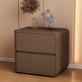 thumbnail image 1 of Solid Color Leather Bedside Table Modern Style Living Room Storage Side Cabinet Bedroom Wooden Nightstands End Table My Lux Decor Round, 1 of 26