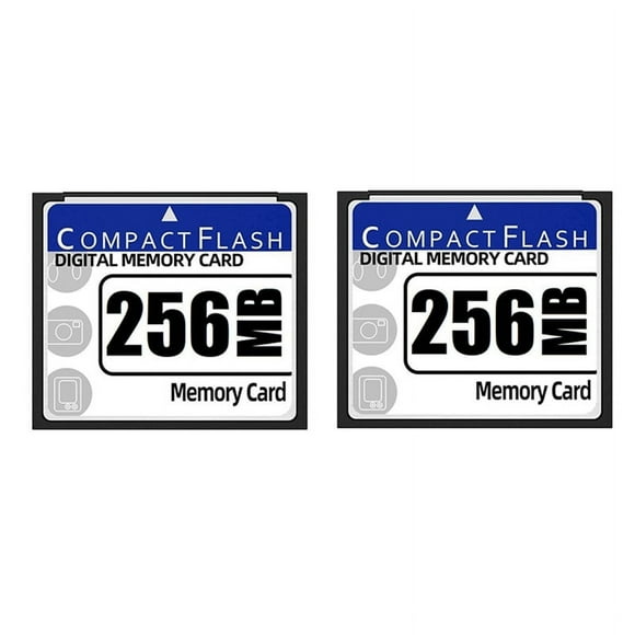 2X Carte Mémoire CompactFlash 256 Mo pour Appareil Photo, Machine Publicitaire, Carte d'Ordinateur Industriel,2 x Carte CompactFlash,Blanc&Bleu