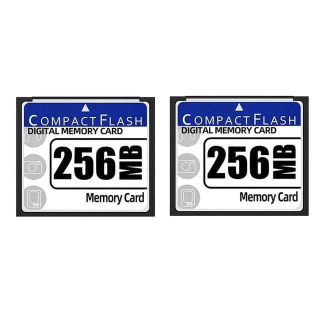2X Carte Mémoire Flash Compact 256 Mo pour Appareil Photo, Machine Publicitaire, Carte Informatique Industrielle, 2 x Carte Flash Compact, Blanc&Bleu