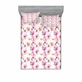 thumbnail image 2 of Ambesonne Floral Fitted Sheet & Pillow Sham Set, Watercolor Spring Blooms, Twinxl, Pink Purple Coral, 2 of 3