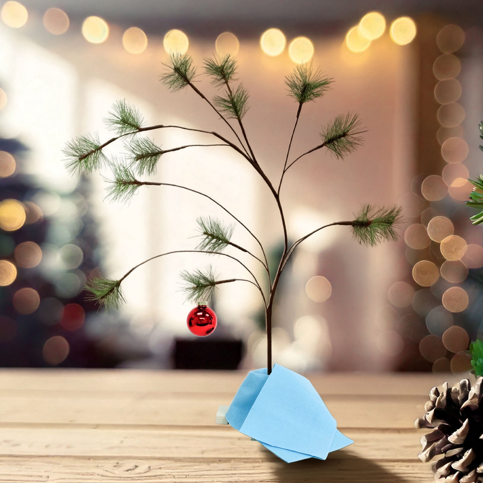 Peanuts Jumbo Charlie Brown Christmas Tree – 36 Inch Decorated Holiday Tree