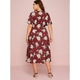 thumbnail image 2 of U.Vomade Women's Plus Size Dress Floral Button Dress, 2 of 6