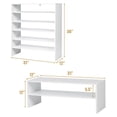 thumbnail image 3 of Resenkos 3 Pieces 31-Inch Stackable Multi-Shape Shoe Rack-White, Space-Saving Shoe Rack Organizer for Closet Entryway, 3 of 9