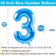 thumbnail image 2 of Globo LVMOQIQIU, lámina azul con el número 3, 40 pulgadas, decoración de fiesta, 2 of 7