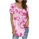thumbnail image 1 of Moda mujer verano manga corta gradiente estampado pliegue Casual blusa Tops Fridja bn7038, 1 of 9