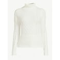 thumbnail image 3 of Scoop Women's Cable Knit Pullover Sweater with Long Sleeves, Sizes XS-XXL, 3 of 5