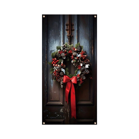 HCBY Merry Christmas Door Cover New Year Decorations Xmas Background Banner Xmas Door Hanging Covers for Front Porch Home Indoor Outdoor New Year Decoration (Comprehensive#33)