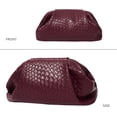 thumbnail image 3 of Women's Woven Evening Bag Vegan Leather Clutch Purse Dumpling Ruched Bag Party Wedding Elegant Handbags, 3 of 5