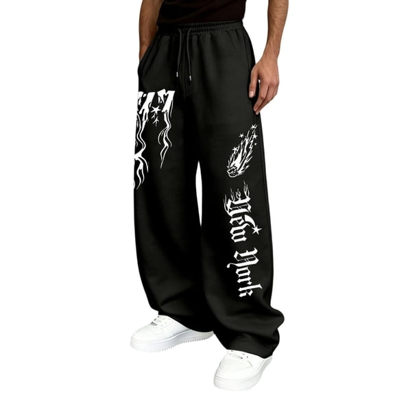 Mens Wide Leg Pants Versatile Casual Pants with Classic Fit Pants