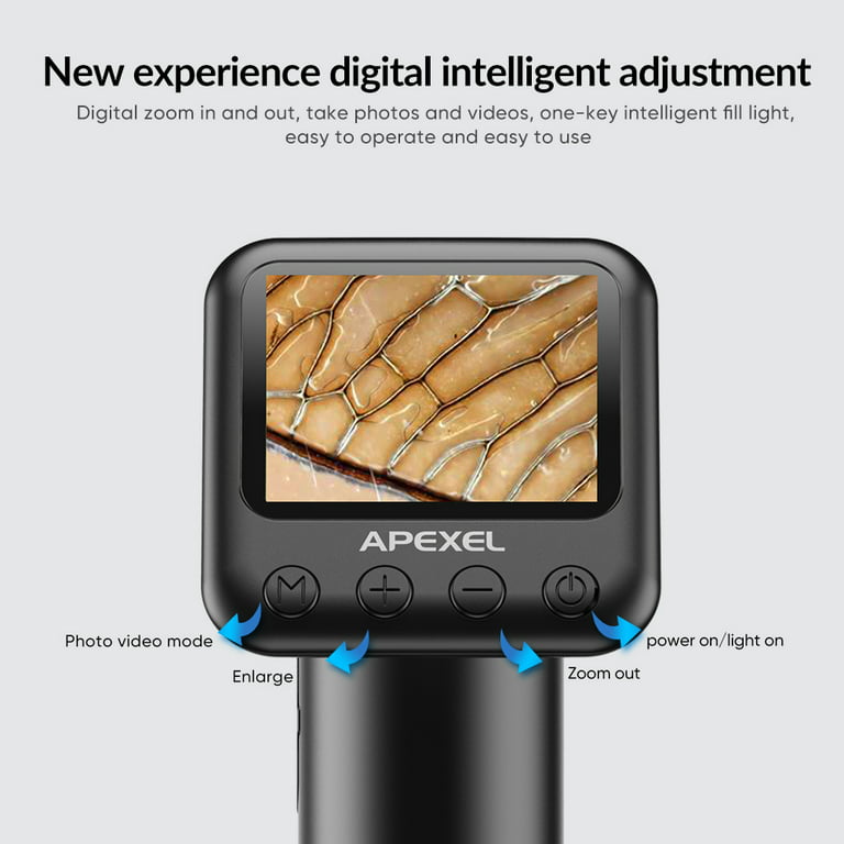 Compre APEXEL MS008 Cámara de Lupa Electrónica de Microscopio Digital  Portátil de Apexel Con Pantalla HD de 2 Pulgadas en China