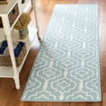 thumbnail image 3 of SAFAVIEH Dhurrie Slater Geometric Moroccan Wool Runner Rug, Light Blue/Ivory, 2'6" x 8', 3 of 10