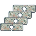 thumbnail image 3 of SKYSONIC Faucet Absorbent Mat 3 Pcs Simple Flowers Leaves Kitchen Faucet Splash Catcher Washable Counter Drying Pads Behind Faucet for Kitchen Bathroom, 3 of 7