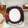 thumbnail image 2 of Manfei Modern Motorcycle Full Sheet Sets, Extreme Sports Sheet Set Full, Checkered Geometric Bed Sheets Set Full Size, Microfiber Bedroom Decoration, 4pcs, 2 of 7