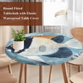 thumbnail image 3 of Summer Coastal Round Tablecloth 45-54 Inch Round Fitted Table Cloth with Elastic Edge, Vintage Ocean Watercolor Fish Coral Waterproof Table Cover Protector for Outdoor Picnic Party Dining, 3 of 6