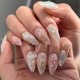 thumbnail image 1 of Uñas postizas press on LPOODDNU 3D hechas a mano, tamaño mediano, almendra, rosa, 1 of 7