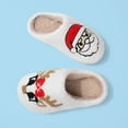 thumbnail image 3 of Boys and Girls Slippers Unisex Christmas Reindeer Embroidered Slipper Anti- House Shoes (White_2 9-10 Years), 3 of 6