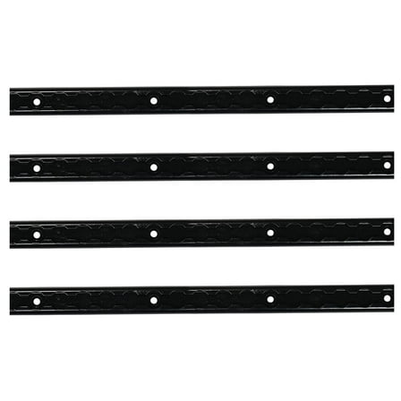 4 Pack Heavy Duty Aluminum 6ft L-Track Trailer Tie Down Rail for Enclosed, Utility Trailers, Cargo Vans, Truck Beds, Securing Motorcycles, ATVs, Dirt Bikes - 2,225 lbs BS - Black