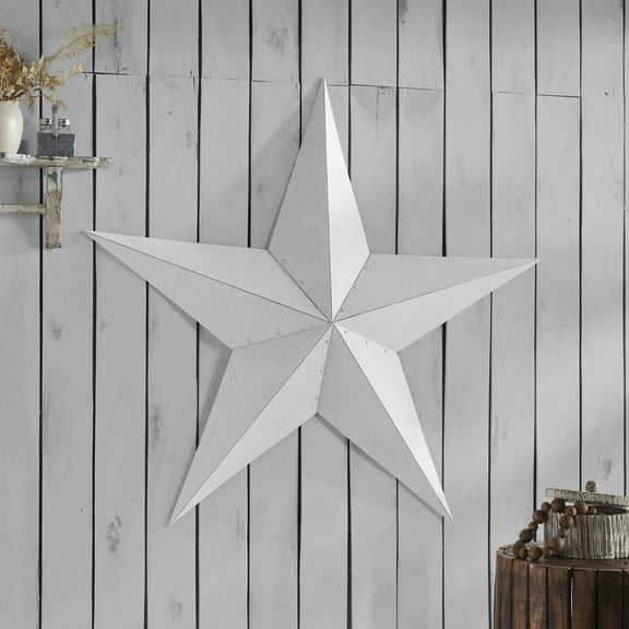 VHC Brands Patriotic Metal Star Speckled Distressed 48x48, Independence Day Decor, Decorative Wall Hanging, Rustic Farmhouse Decorations, Bright White, Black