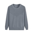 thumbnail image 5 of ManxiVoo Classic Crewneck Sweater For Women Soft Lightweight Pullover Long Sleeve Loose Fit Breathable Lounge Casual Wear XXL Size Grey, 5 of 5