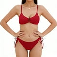 thumbnail image 3 of cocolona Womens Slim Bikini Sets Fashion Solid Color Two Piece Bathing Suits Summer Vacation Beach Swimsuits, 3 of 5