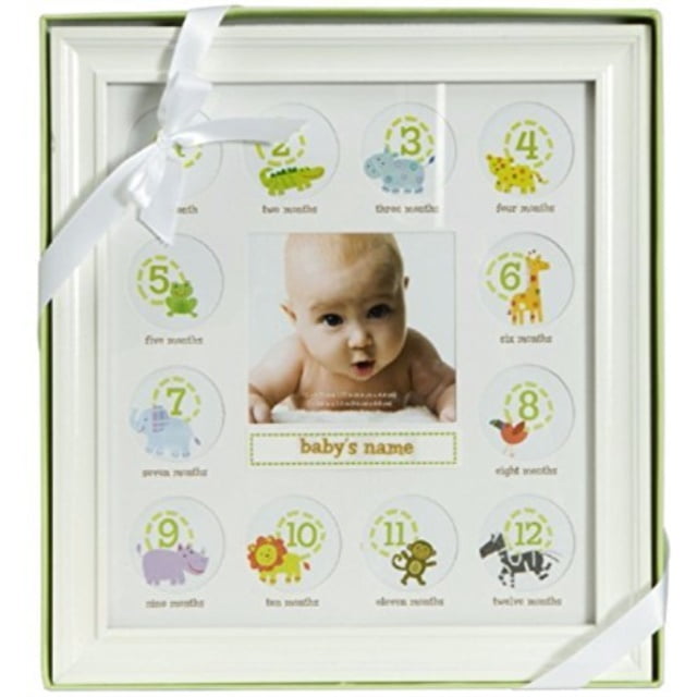 stepping stone babys first year picture frame (white frame with room to