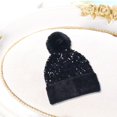 thumbnail image 4 of Sombrero de Gorro de Punto de Lentejuelas de Lentejuelas con Piel Sintética Negro Yuyangstore mujer gorro de invierno, 4 of 8