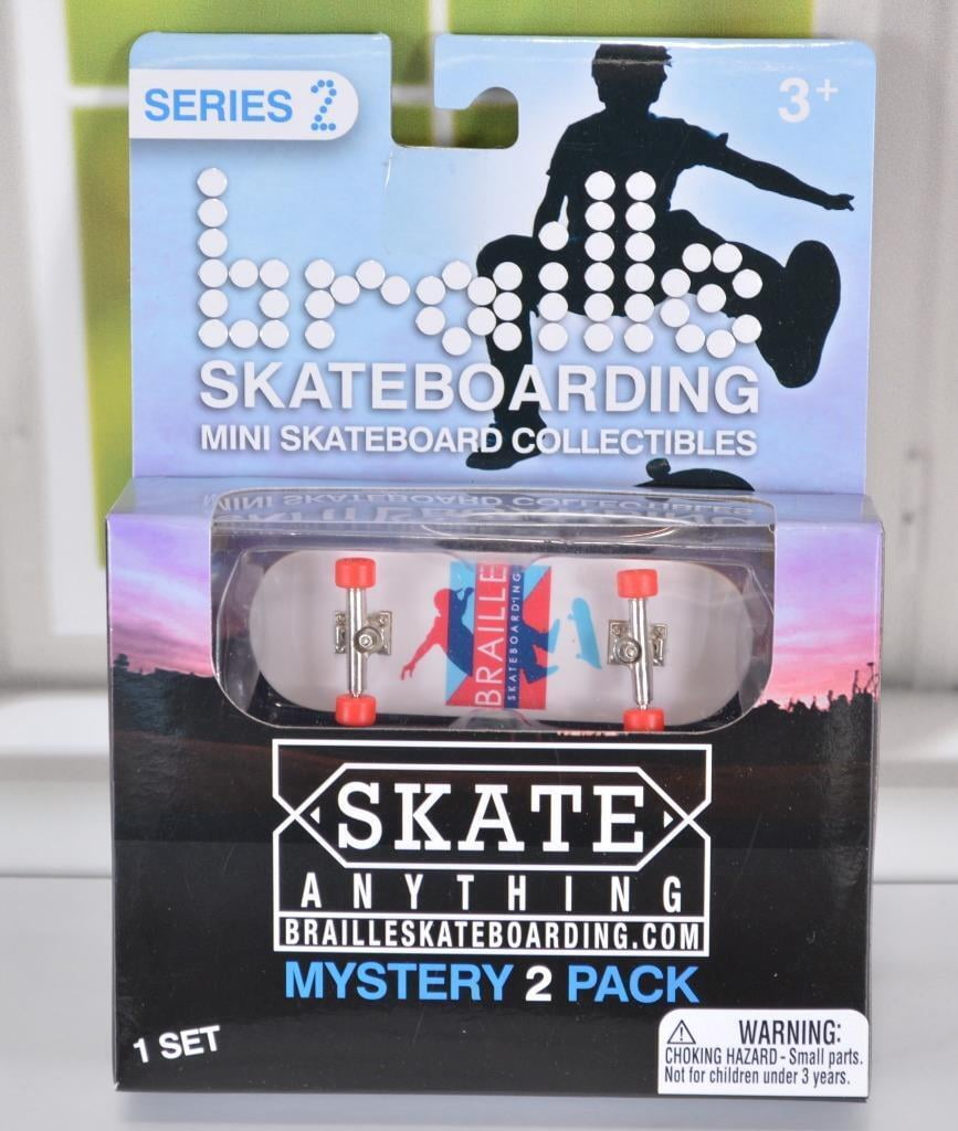 Braille Skateboarding Series 2 Mini Skateboard Collectibles Mystery 2 Pack, Kyro Flip Logo Deck