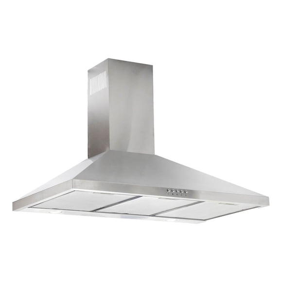 Campana para cocina de pared piramidal 90 cm Acero Inoxidable, 3 Velocidades, Doble Filtro de malla lavable y Filtro de carbón activado, Luz LED, Extrae y Purifica AVERA CEP90
