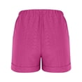 thumbnail image 5 of Delayuji Women's Short Cotton Linen Hollow Solid Color Tie Up Casual Elastic Short with Pockets Summer, 5 of 6