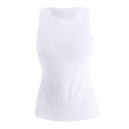 thumbnail image 4 of Krdevn Women's Shelf Bra Camisole Ribbed Yoga Tank Top Built-in Bra Cropped Cami Seamless Workout Layering Basic,Color: White Size: XL, 4 of 5