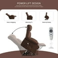 thumbnail image 4 of JONPONY Oversize Power Lift Recliner Chair with Heat and Massage, Lay Flat Assist Recliner with Side Pocket, USB Charge Port for Living Room，Brown, 4 of 14