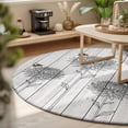 thumbnail image 3 of Round Area Rugs 3.3Ft, Bumble Bee Flowers Non-Slip Washable Circle Rugs Carpet, Farmhouse Animals Flowers Wooden Grain Indoor Outdoor Rug Floor Mats Throw Runner for Bedroom Living Room Bathroom, 3 of 8