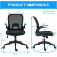 thumbnail image 7 of IPKIG Ergonomic Office Chair Mesh with Foldable Backrest, Mesh Home Office Computer Task Desk Chairs with Adjustable Arms and 360 Degree Universal Wheels (Black), 7 of 7