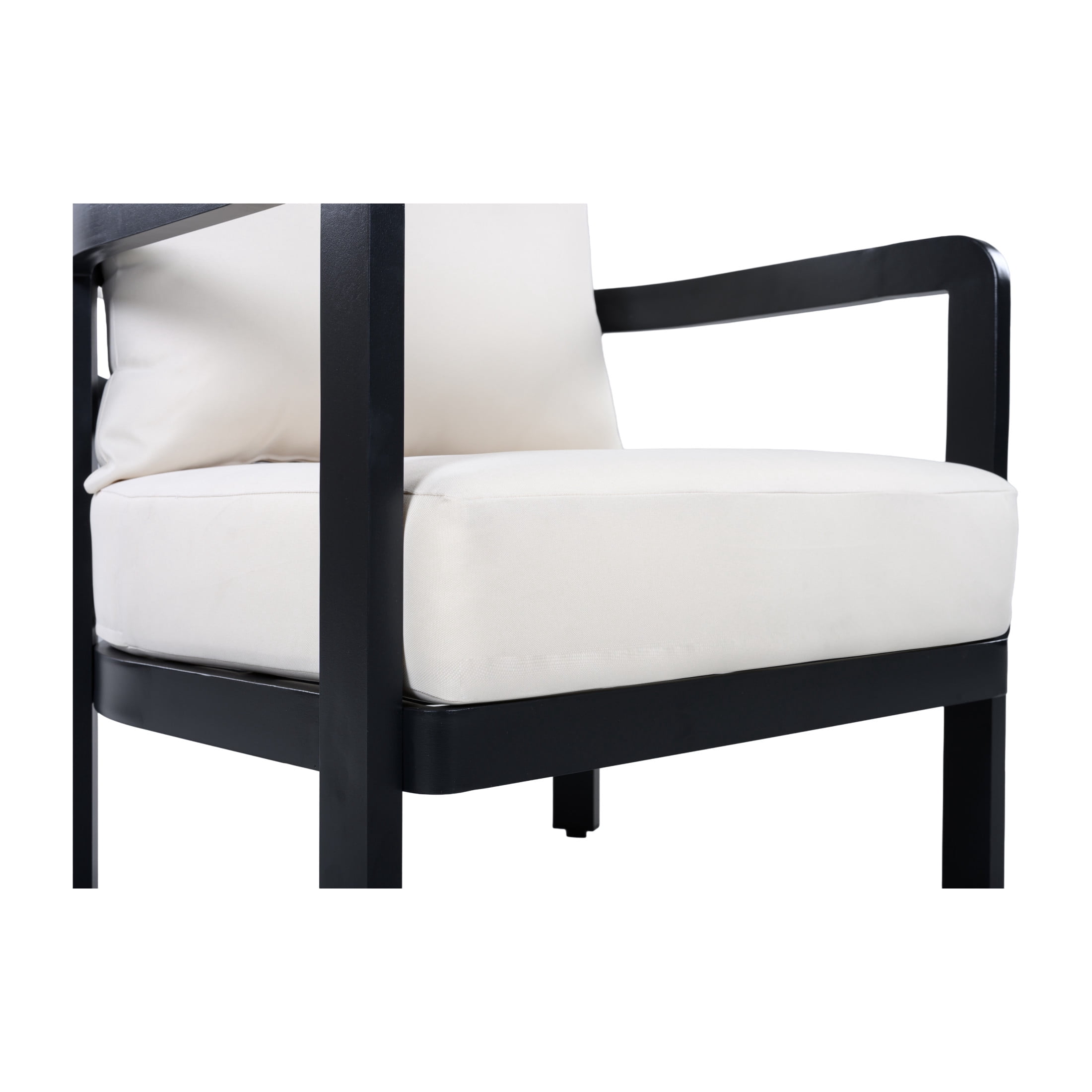 Christopher Knight Home Outdoor Lounge Chair, Aluminum Frame with Cushions, Black + Beige